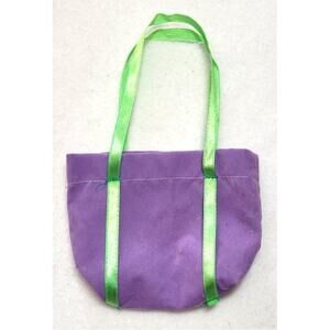 14"-18" Doll Tote Bag Purple Faux Suede Green American Girl Our Generation